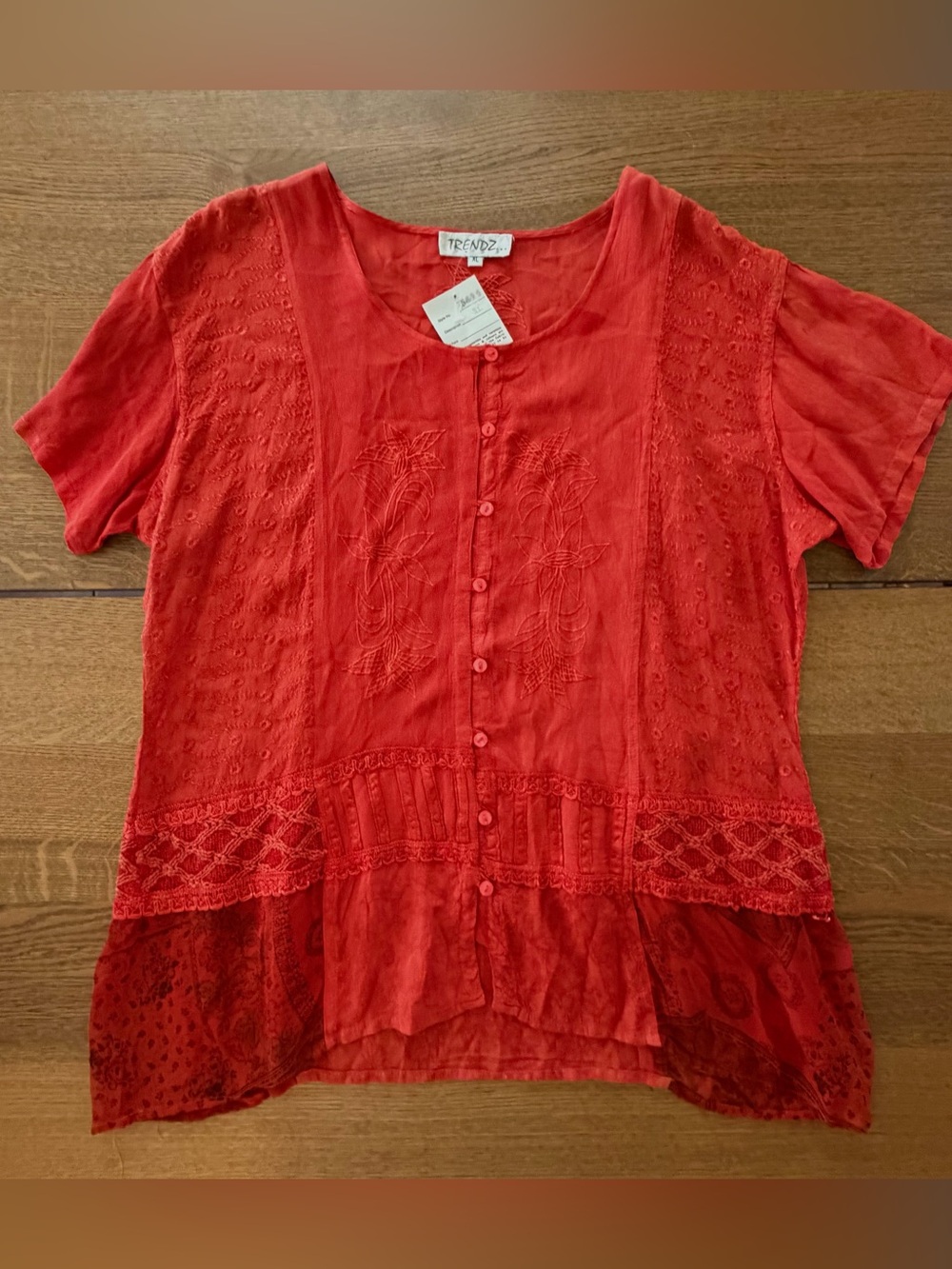 Vintage 90s NWT Boho Hippie Button-up Top